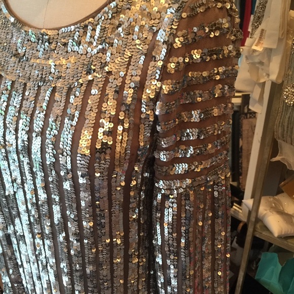 STRADIVARIOUS Size Small, Sequin over nude colored lining - Picture 5 of 7